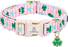 St. Patrick'S Dog Collar-Lucky Clover Shamrock Medium Pack of 1 Pink Clover