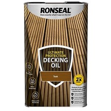 5L Ronseal Ultimate Protection Decking Oil - Teak Wooden Dry In 90 Minutes