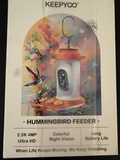 Smart Hummingbird Feeder with Camera , New In box. Night Vision 2.5k 4MP UltraHD