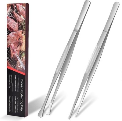 Cooking Tweezers, Pack of 2 30 cm Kitchen Tweezers, Barbecue Tweezers, Kitche...