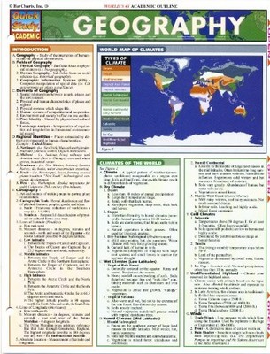 GEOGRAPHY (QUICKSTUDY REFERENCE GUIDES - ACADEMIC) By Inc. Barcharts *Excellent*