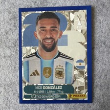 Panini Fifa World Cup 2026 Nico Gonzalez ARG16 Exclusive Blue Crumple Sticker