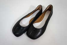 Maison Margiela Tabi Ballet Flats Black Leath...