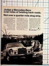 Vintage Mercedes-Benz Ad Twisting Back Roads 70s Car & Driver Ephemera