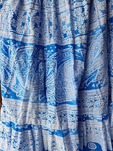 Jones New York Women's Maxi Skirt Size 8 Petite Blue Aqua BOHO - Picture 4 of 6