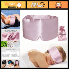 Natural Silk Eye Mask - Soft Cooling Blackout Sleep Mask for All Sizes, Lotus Pi