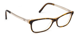 AUTHENTIC Women's Gucci Gold Tortoise Rectangular Eyeglasses Frame Case EUC