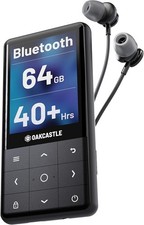 Lettore MP3 64 GB, BT, microSD fino a 128 GB, batteria 50 h, MP300, Oakcastle, COME NUOVO