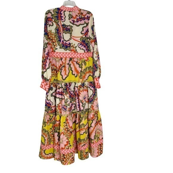 NUEVO CON ETIQUETAS CK Bradley Annabelle Maxi Vestido Jardín Estampado Talla L Venta al por menor $388 Foto 4 de 4