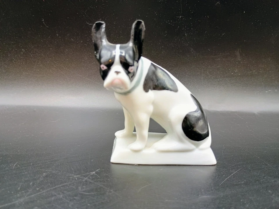 Boston Terrier Bulldog Francés Heubach Alemania PERRO 5" 9891 Estatuilla Marcada Raro Foto 2 de 4