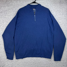 Peter Millar Crown Sport Sweater 1/4 Zip Blue Pullover Casual Golf Men's Sz 2XL