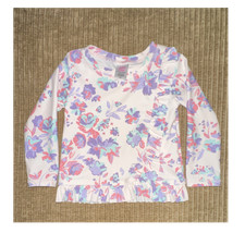 Ruffle Butts Girls 2T Long Sleeve Floral Rash Guard Swim Shirt White Pink Purple