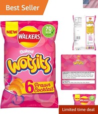 Authentic Wotsits Prawn Cocktail Crisps – Crunchy Vegetarian Treats (6 Bags)