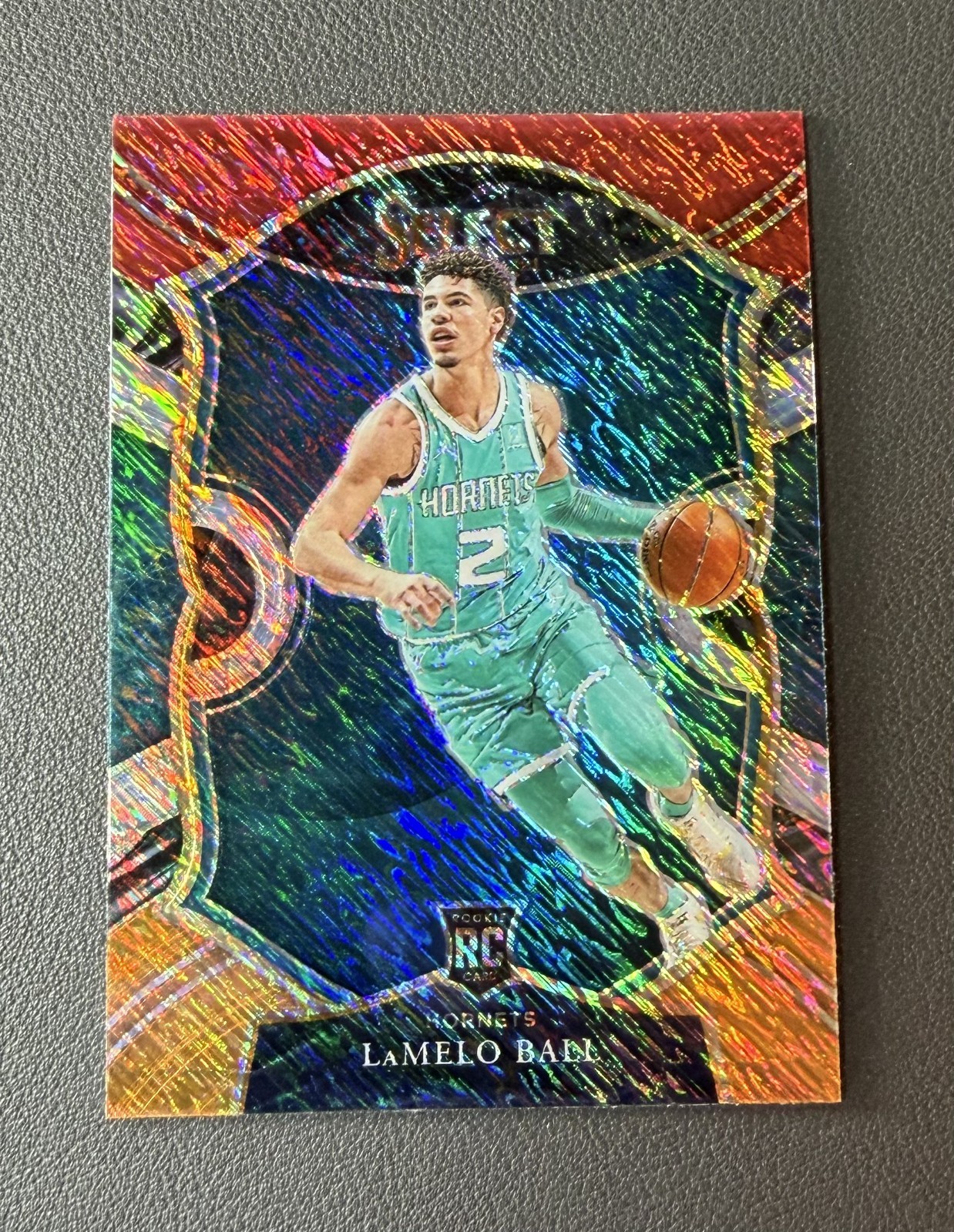 LaMelo Ball Rookie 2020 Select #63 Red White Orange Shimmer Prizm