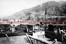 F023741 Vintage shot Freight cars at Orsova train station Romania 1920s