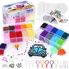 Fuse Beads Kit - 21000 pcs 5mm in 24 Colors Melting Beads with Over 80 and St...