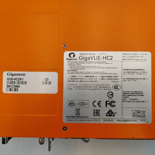 Gigamon GigaVUE-HC2 Net Appliance w/ 1x SMT-HC0-X16 w/ 2x BPS-HC0-D25A4G - Picture 9 of 9
