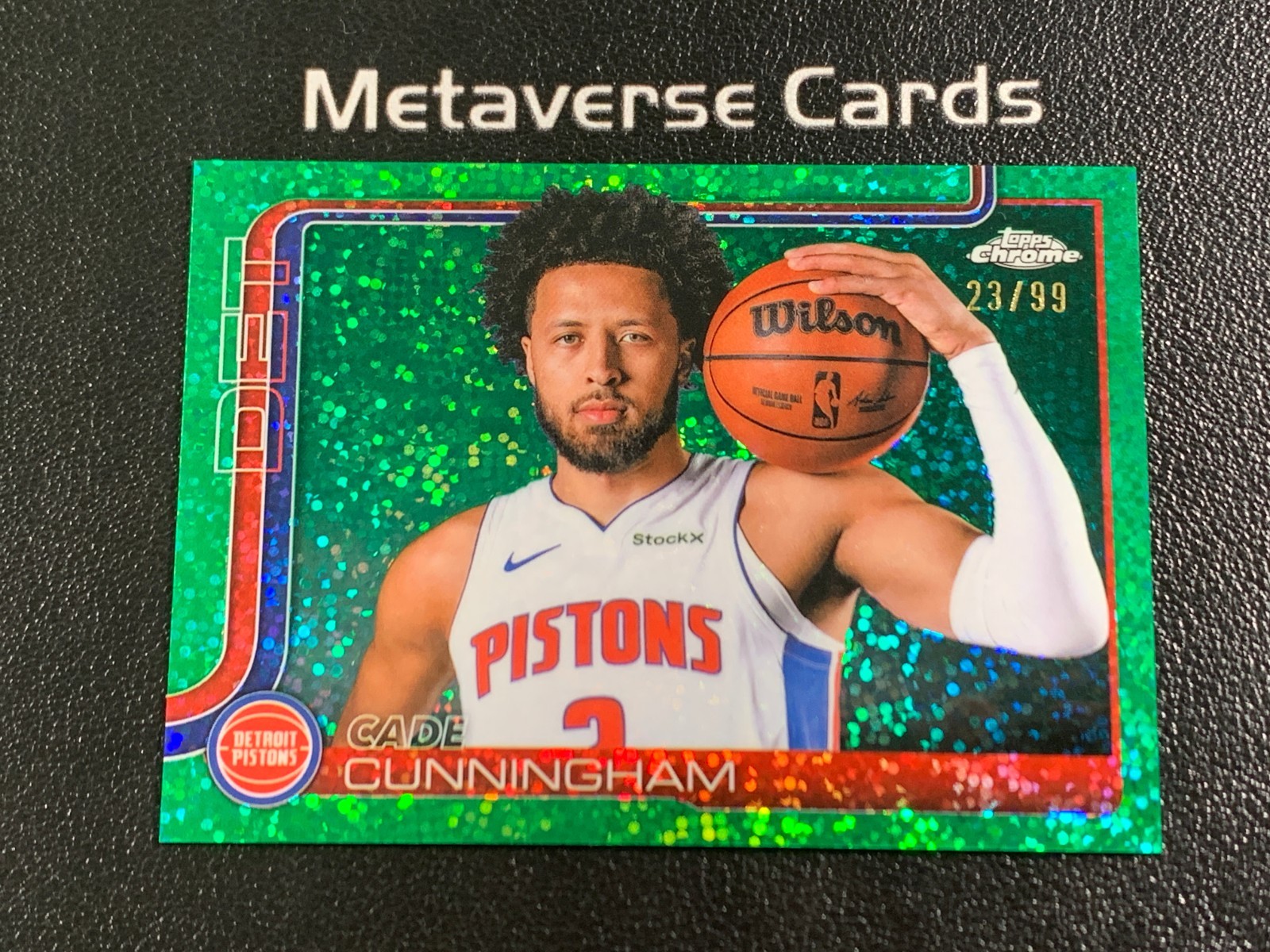 2025-26 Topps Chrome Cade Cunningham Image Variation Green Speckle Refractor /99
