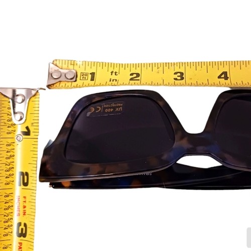 Tortoiseshell Sunglasses BROWN Oversize Squared-Cat Eye UV 400 Artsy Modern Glam - 第 16/16 張圖片