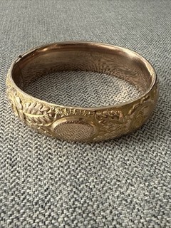 Gorgeous Antique Victorian Gold Filled Ornately Engraved Bracelet 45 Grams