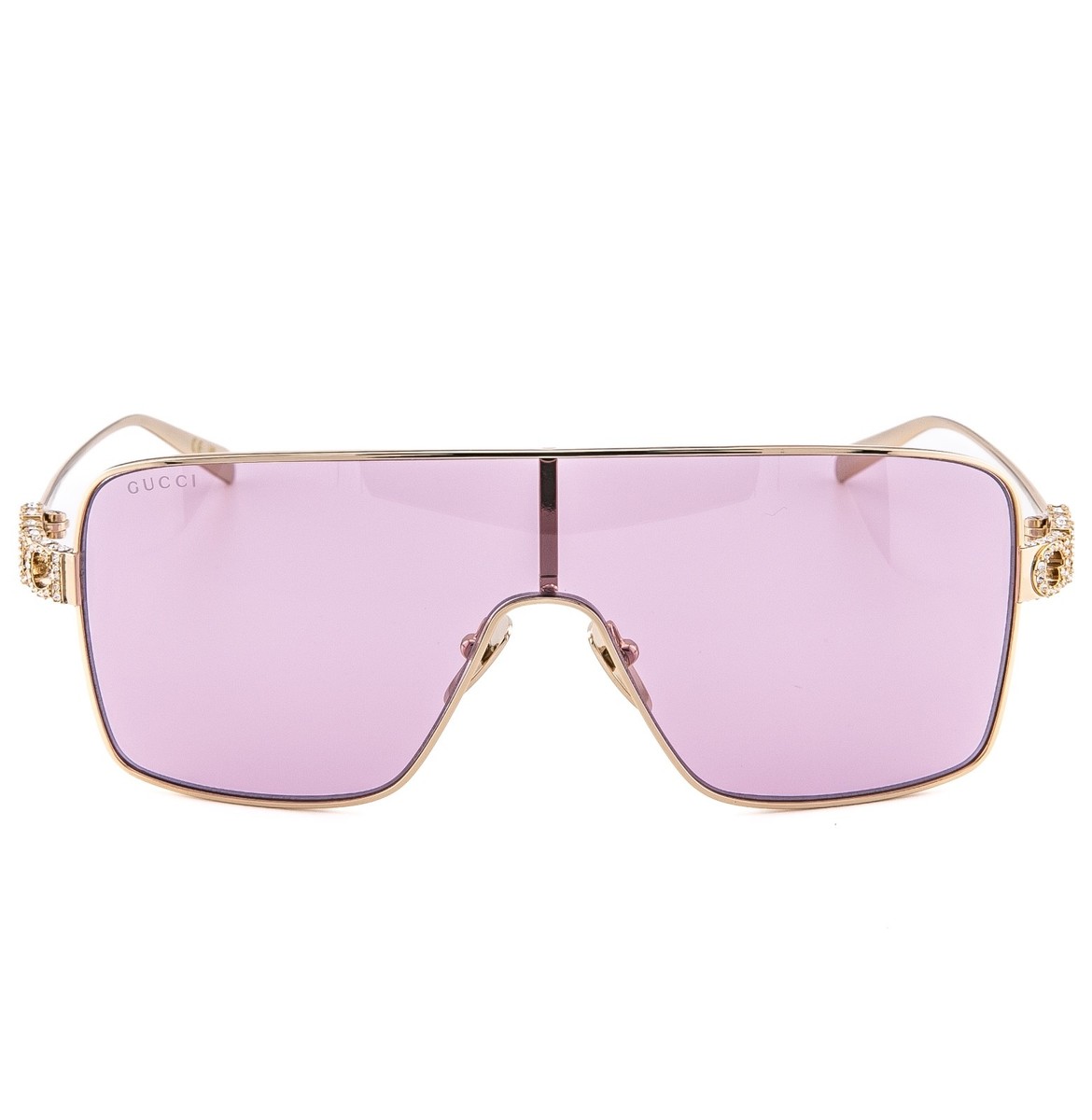 Gucci sunglasses with box and authentication papers beautiful classic gold pink GUCCI 1412 Pink Gold Logo Gg1412S Geometric Mask Wrap Unisex  main image 2