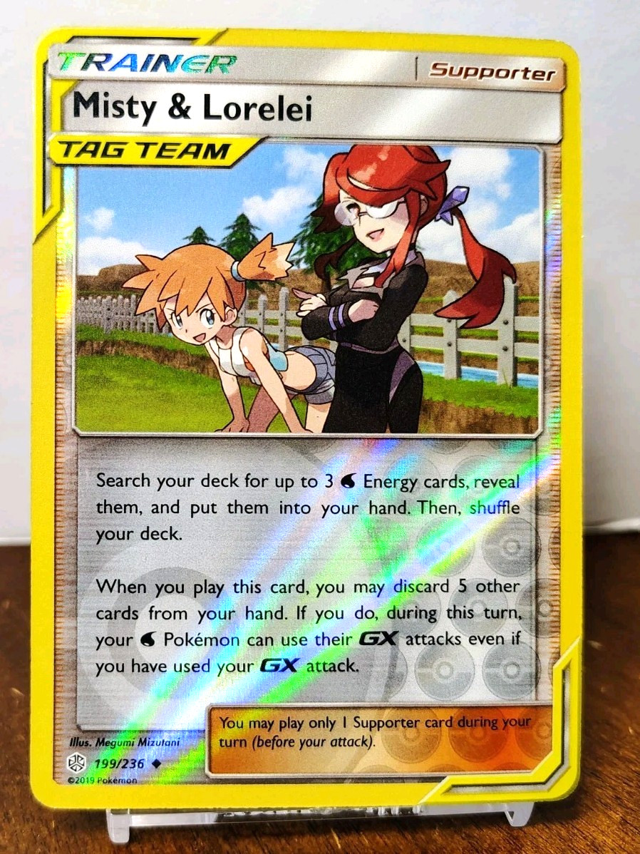 POKEMON MISTY & LORELEI 199/236 REVERSE HOLO COSMIC ECLIPSE TAG TEAM LP
