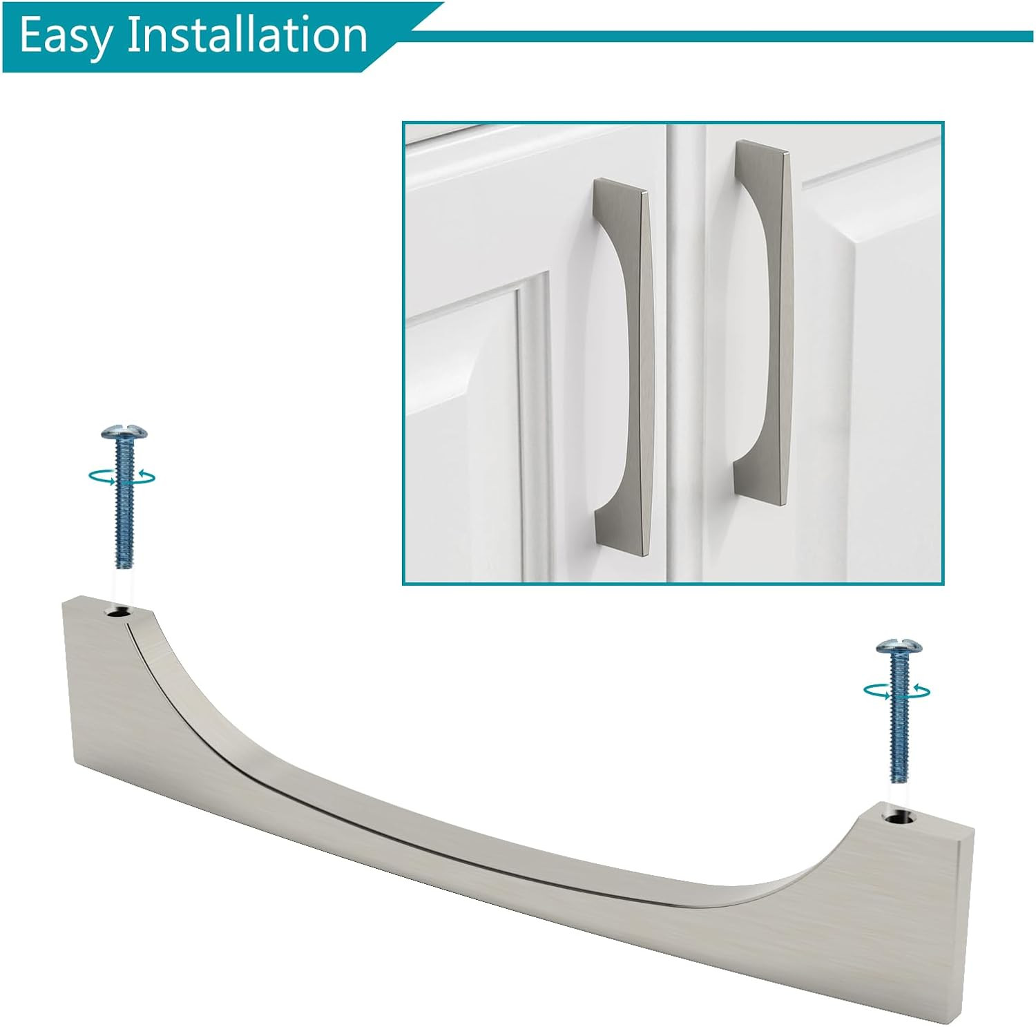 Satin Nickel Cabinet Pulls - 10 Pack 10 Inch Kitchen Drawer Handles