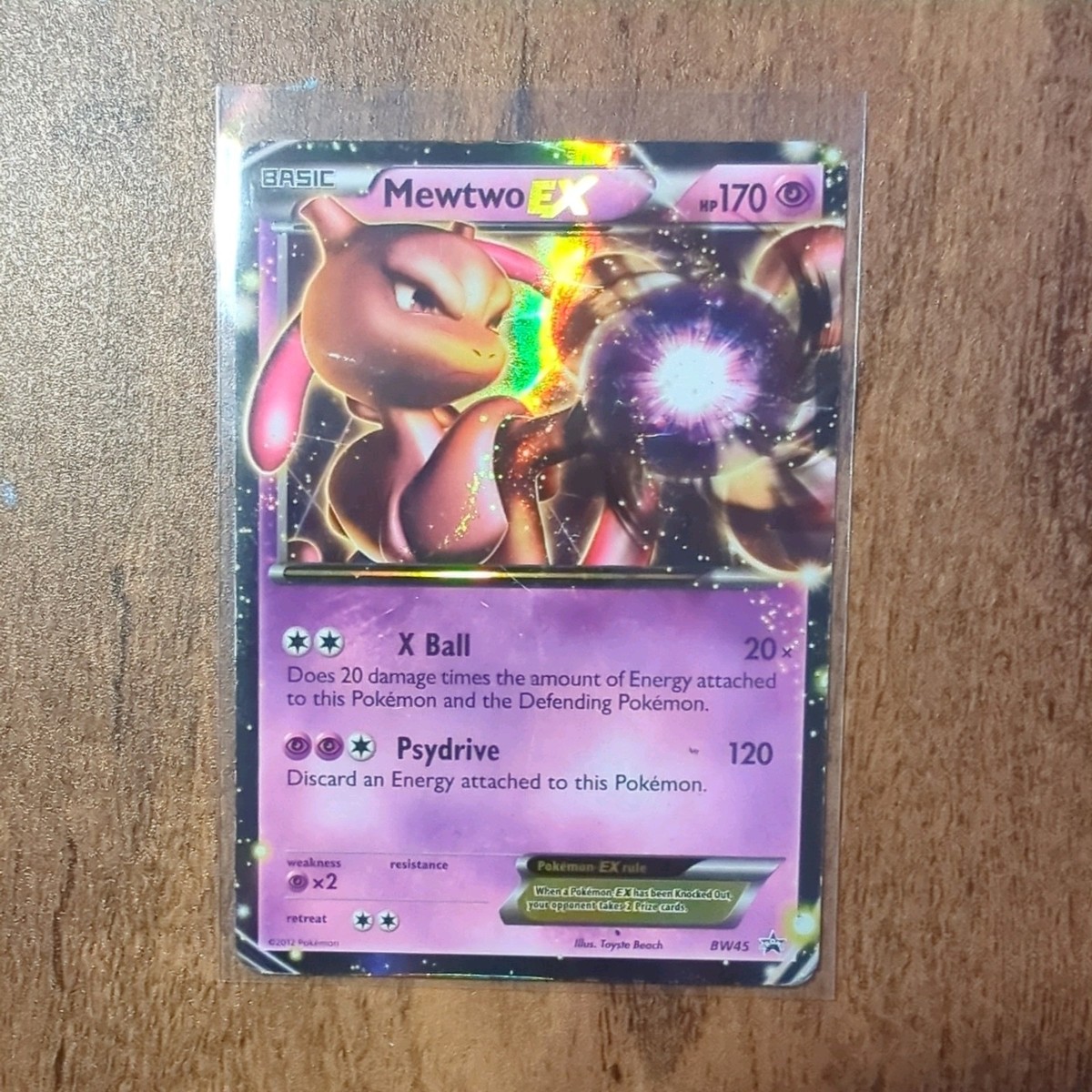 Mewtwo EX BW45 Black & White Promo Holo 170 HP X Ball Psydrive
