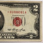 1953 $2 Dollar United States Ungraded Red Seal Star Note Unique Low Serial — photo 5