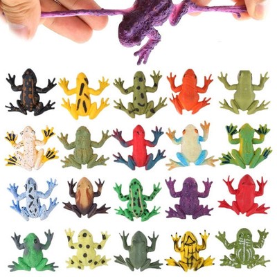ValeforToy Frog Toys,12 Pack Mini Rubber Frog Sets,Super Stretches Material T