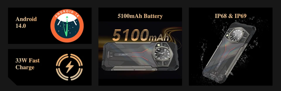 Cubot KingKong AX 4G LTE Black - 12GB RAM - 256GB ROM - Global Version - NEW - Image 4 of 4