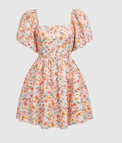 Romantic Fairycore Cottagecore Dress XS – Puff Sleeve Princess Style