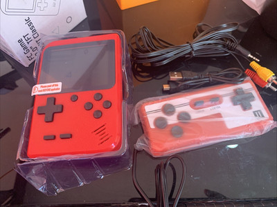 Game Box PLUS 500 In Handheld Game With Controller RED IN COLOR, Has 500 Games