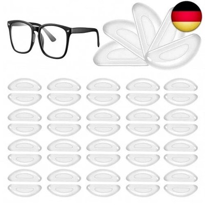 20 Paar Silikon Nasenpads für Brillen   Selbstklebend Anti-Rutsch Brillenpads