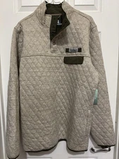 NEW MAGELLAN QUILTED PULLOVER. TOP  SZ M  KHAKI & SAGE