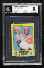 1986 Monty Gum Super Wrestling Stars Hulk Hogan Joan Rivers #49 BGS 8 0q3
