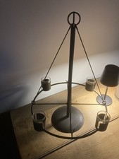 Adventskranz Hängend Metall Schwarz für Teelichter oder Kleine Kerzen