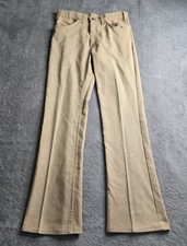 Vintage 70's Levi's Pants Mens 33x34 Khaki Tan STA-PREST Flared Black Tab EUC
