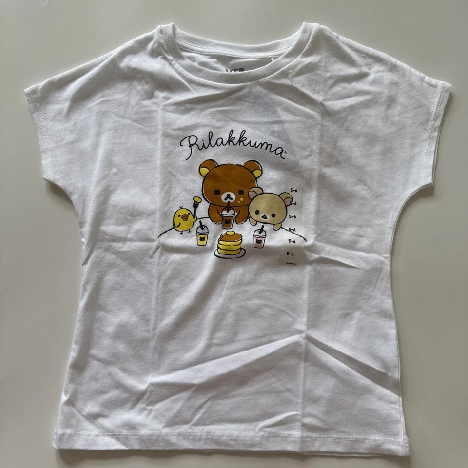 优衣库 Rilakkuma San-X 儿童 T 恤尺寸 5-6 白色 2020 全新 — 第 3/4 张图片