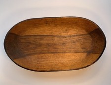 Hand Carved Unfinished Wooden Dough Bowl 14.5x8 Inch Rustic Wood Bowl
