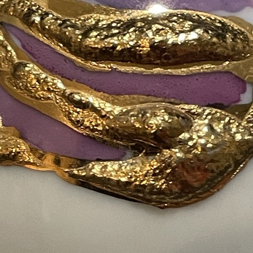 Petac Henko Porzellan Ei Schmuckschatulle weinend gold lila Lavendel - Bild 6 von 18