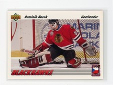1991-92 Upper Deck E14 Dominik Hasek Euro Stars Rookie Card RC Blackhawks. rookie card picture