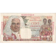 [#377053] Martinique, 100 Francs, La Bourdonnais, Undated (1947-49), V.46, EF