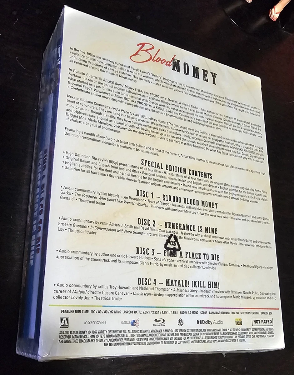 Arrow Video Blood Money 4 Classic Westerns Special Edition Blu-ray Box Set