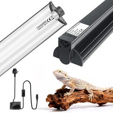 T8 UVB Reptile Light Fixture HO UVB Bulb Lighting Combo Kit with 18 Inch 15 W...