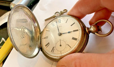 AW co Waltham pocket watch with coin silver case non running