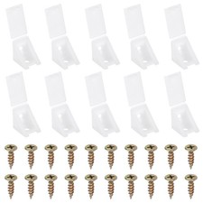 50Pcs 0.8x0.8x0.7" Plastic Corner Braces L-Shape Shelf Support with Cover White