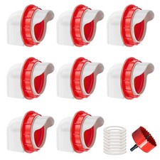 ZenxyHoC Chicken Feeders No Waste, DIY Automatic Poultry Feeder 8 Ports, Red