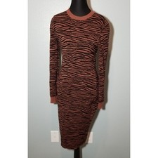 Express X Negin Mirsalehi Sz Small Brown Tiger Stripe Sweater Dress Retro City