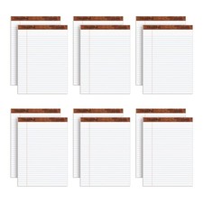 8.5 x 11 3/4 Legal Pads, 12 Pack, The Legal Pad Brand, Wide Ruled, White Pape...